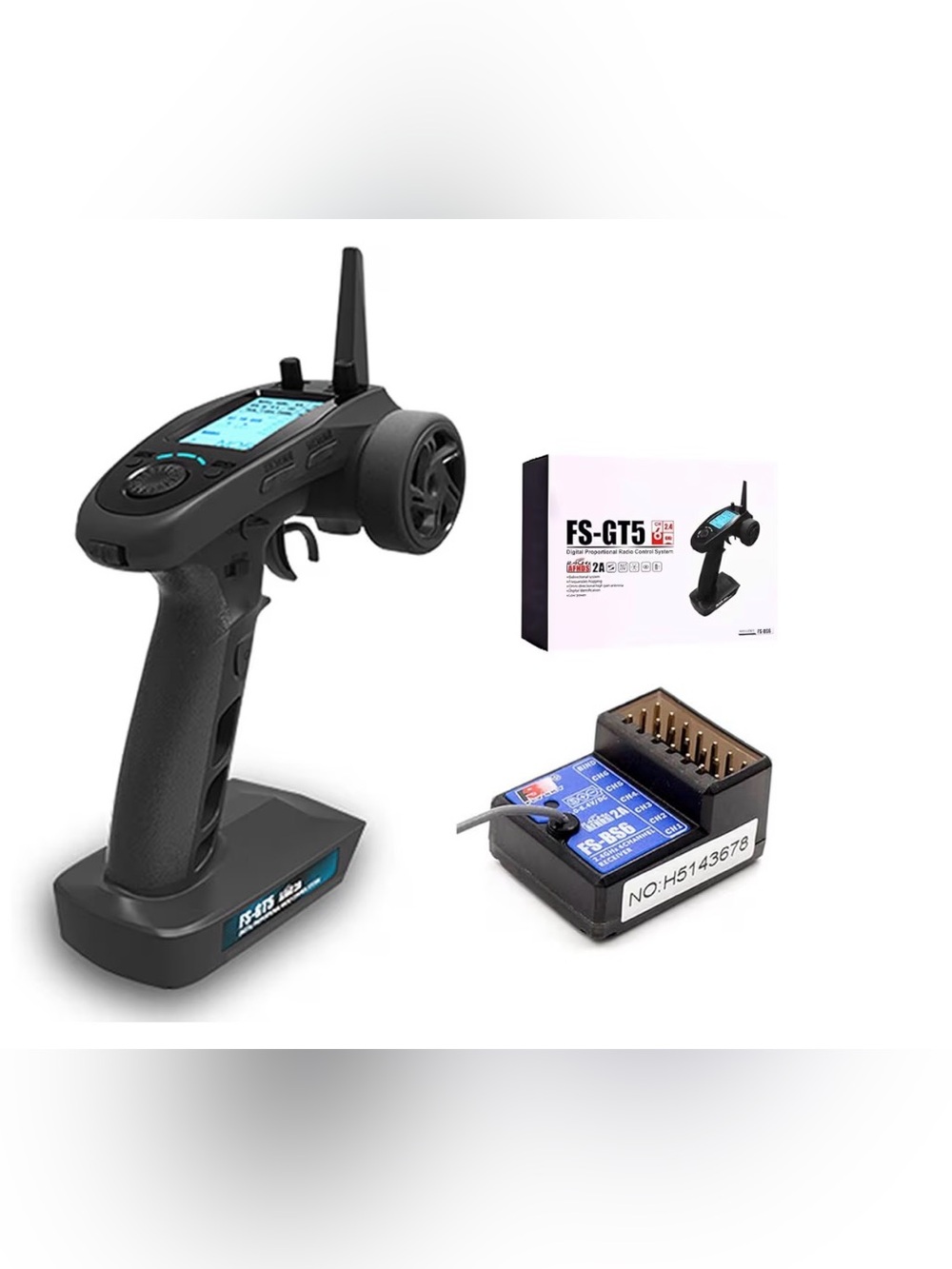 NEW Flysky FS-GT5 6CH AFHDS RC Transmitter w/FS-BS6 Receiver for RC Car Boat